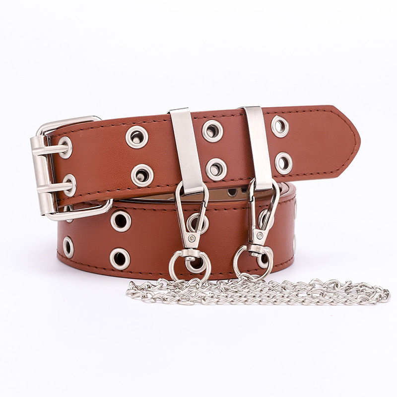 European and American hip-hop punk style casual rivet belt women's casual jeans coat belt women's chain decorative belt