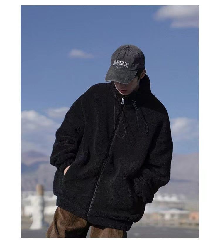 Cappotto da uomo in cotone casual coreano versatile invernale in pile di agnello spesso_voghion.com