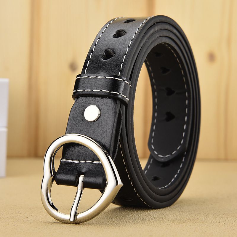 Hollow-out punching-free belt women's Korean version of the trendy pin buckle casual decoration ladies' belt simple Korean version of the all-match belt for women