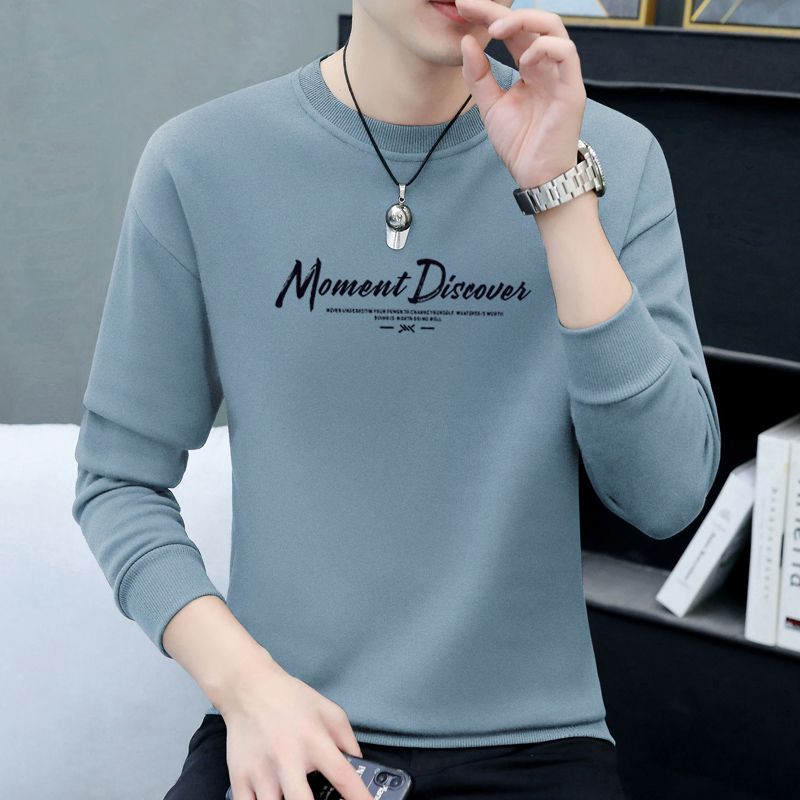 Casual trendy brand sweatshirt for men  autumn and winter new letter printed hooded t-shirt top casual versatile bottoming shirt