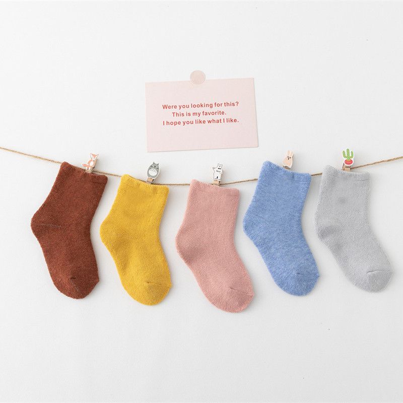 女童袜子儿童袜子秋冬季棉袜加厚加绒保暖冬款宝宝中筒男童毛圈袜