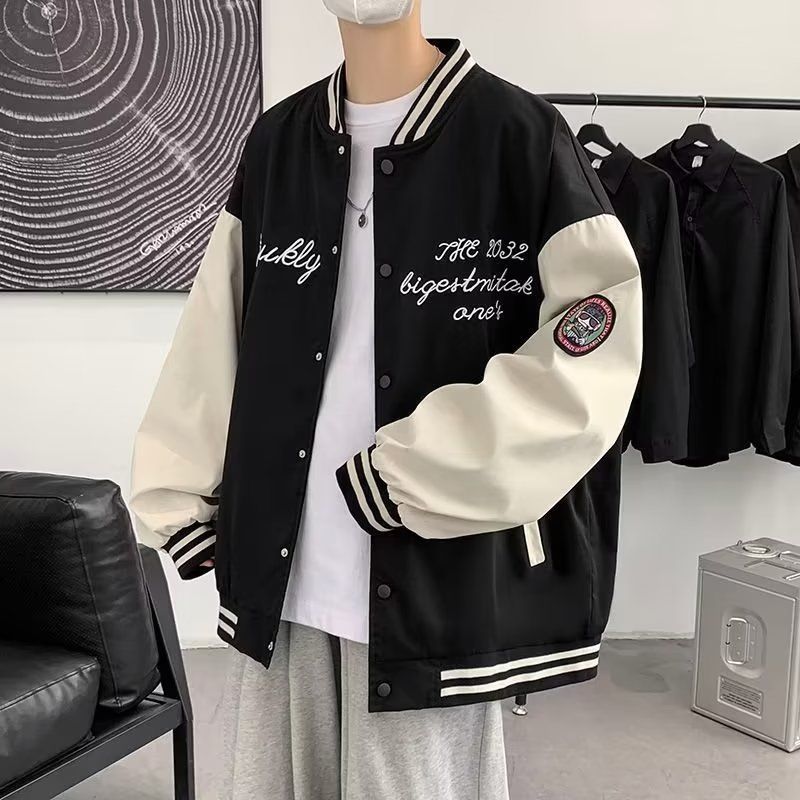 Trendy brand baseball uniforms for men in spring and summer new style light and versatile loose casual jackets American long-sleeved shirts and jackets for men