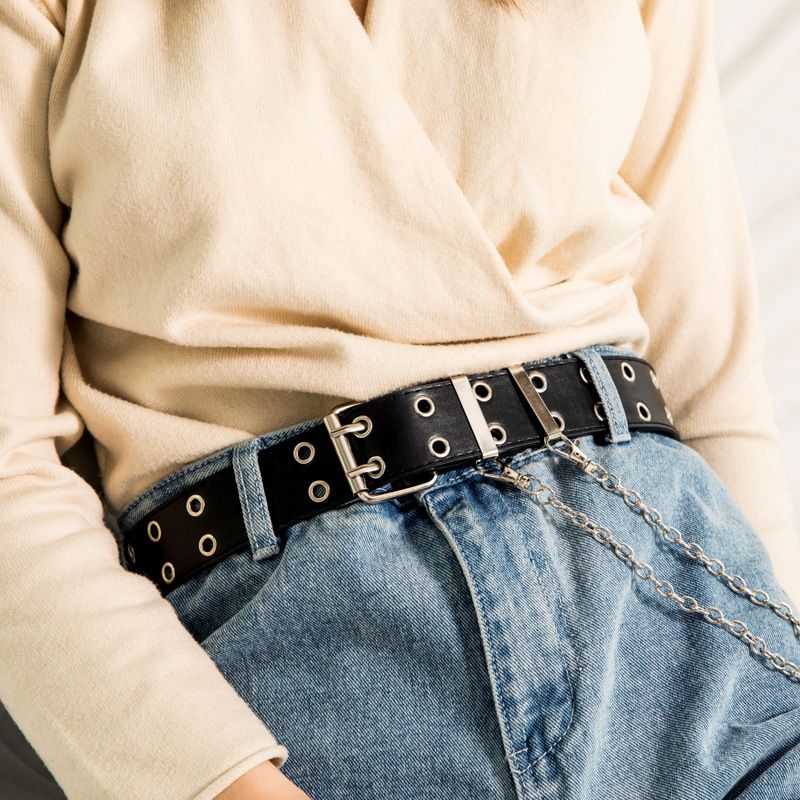 European and American hip-hop punk style casual rivet belt women's casual jeans coat belt women's chain decorative belt