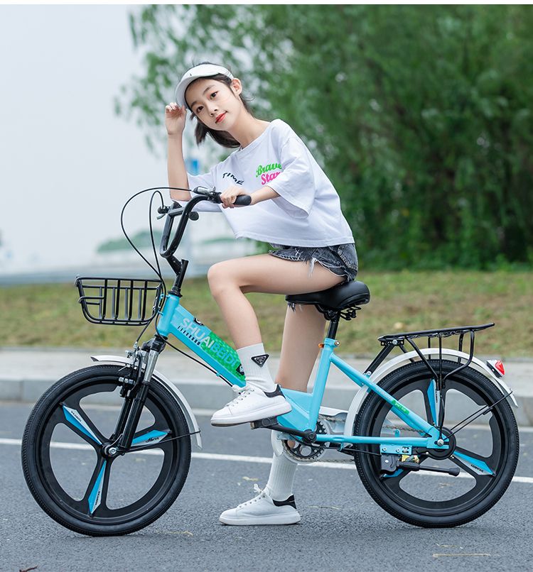 儿童自行车折叠单车轻便新款6岁-15岁中小学生避震男女孩单车脚踏