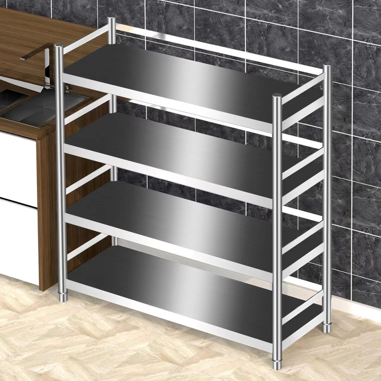 厨房置物架落地201不锈钢多层微波炉架收纳架子多功能锅架储物架