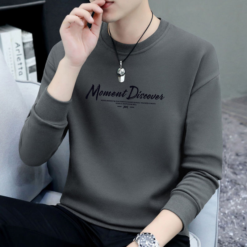 Casual trendy brand sweatshirt for men  autumn and winter new letter printed hooded t-shirt top casual versatile bottoming shirt