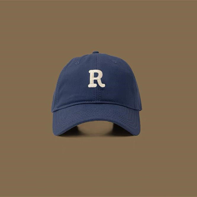 R standard soft-top baseball cap women's letter tide looks thin and face small sports all-match hat women and men Han big eaves cap