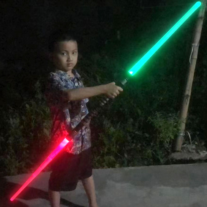 儿童可伸收缩星战激光剑玩具二合一发光刀荧光闪光棒男孩抖音同款