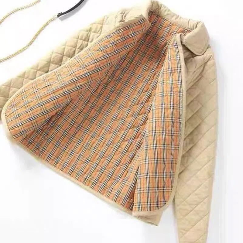 Picking up foreign trade brand women's autumn and winter light down cotton jacket rhombus quilted warm cotton jacket short coat