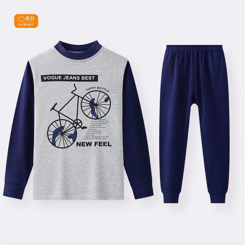 棉致2025秋冬新款100%全棉中大童大码儿童内衣内裤秋衣裤男童睡衣