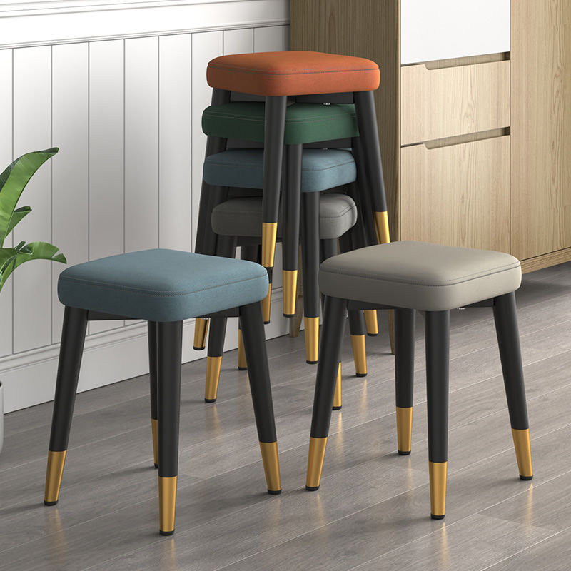 家用轻奢凳子可叠放方凳板凳现代简约餐桌方凳创意椅子客厅小矮凳