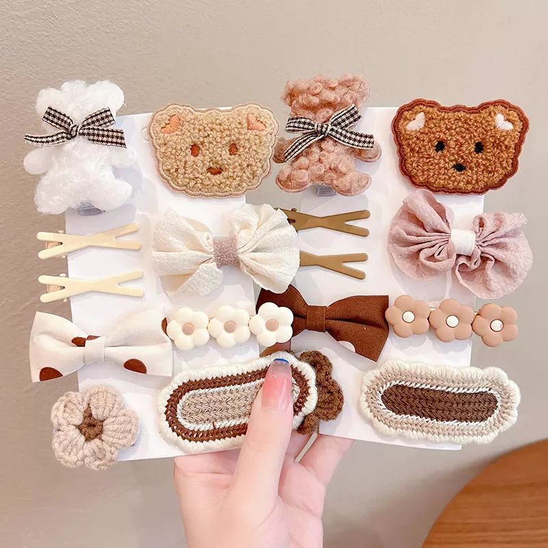 Autumn and winter versatile plush hair clips student braided hair clips children's clip headwear side bangs clip internet celebrity ins style