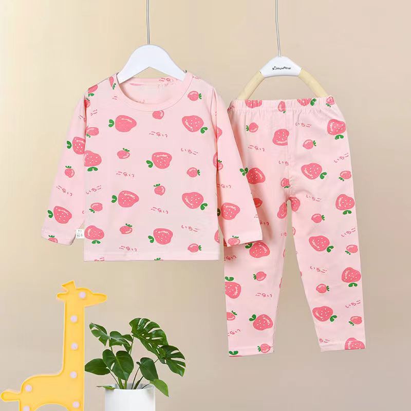 Children's long-sleeved pajamas spring and autumn boys boys new cartoon baby middle-aged and primary school students home clothes set