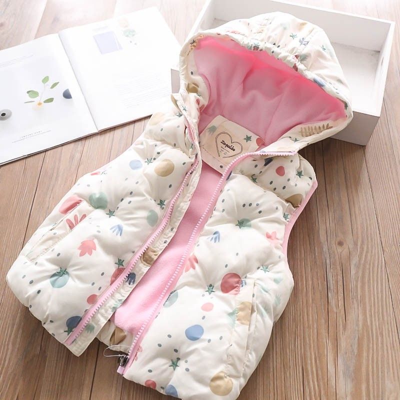 Children's clothing autumn and winter clothes new girls' vest plus velvet thick coat girl baby vest vest vest children's winter tops