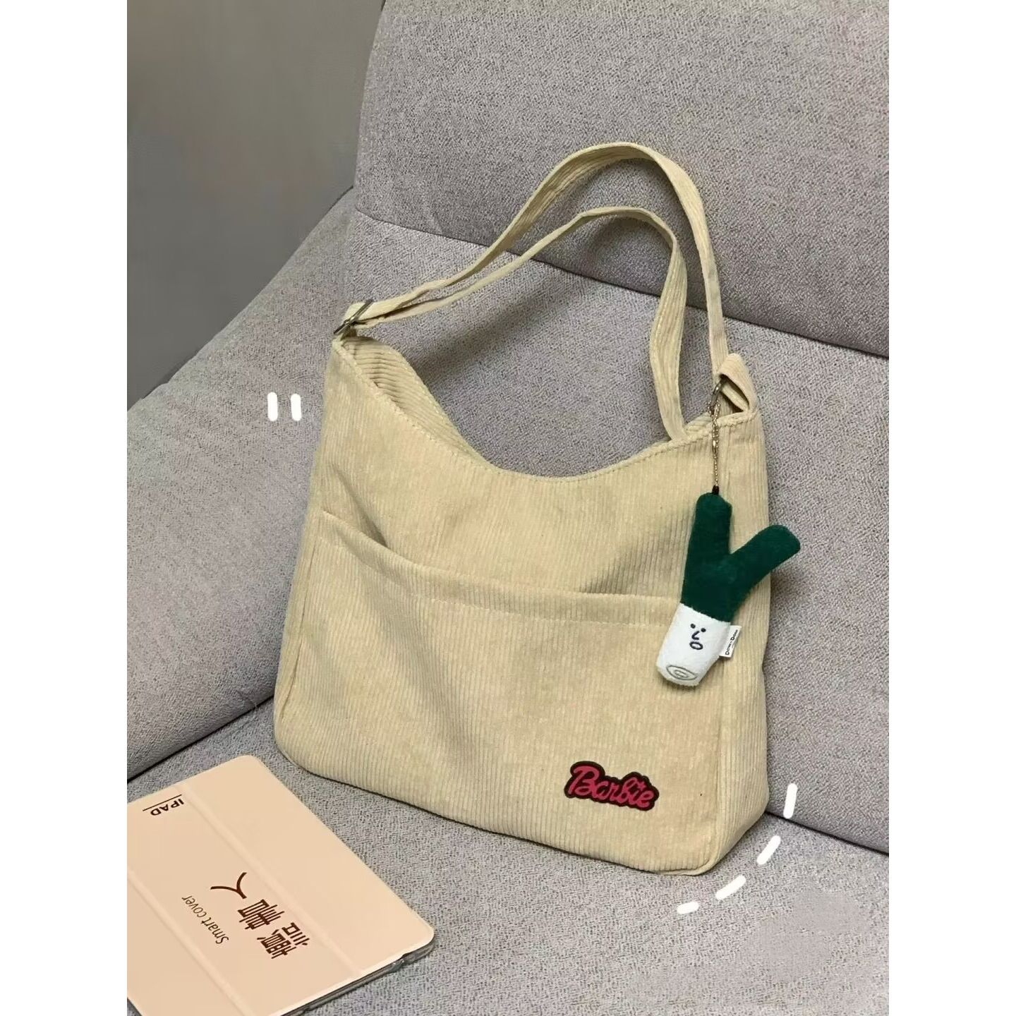 Autumn and Winter Corduroy Canvas Bag for Women 2022 New Simple and Versatile Handheld Large Capacity Shoulder Bag for Students Tote Bag