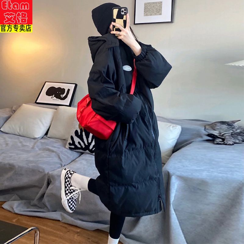 Iger's mid-length cotton-padded jacket women's over-the-knee 2022 winter new large-size Korean-style cotton-padded jacket thickened ins coat trend