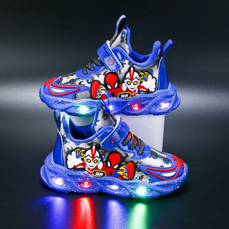 2023 spring and autumn new anti-mesh breathable children's sneakers with lights boys' shoes all-match student children's shoes