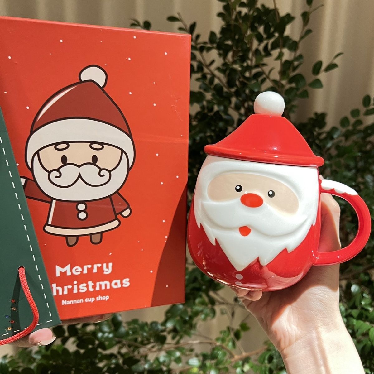 圣诞老人圣诞水杯礼物可爱一对网红卡通陶瓷杯子ins高颜值圣诞节