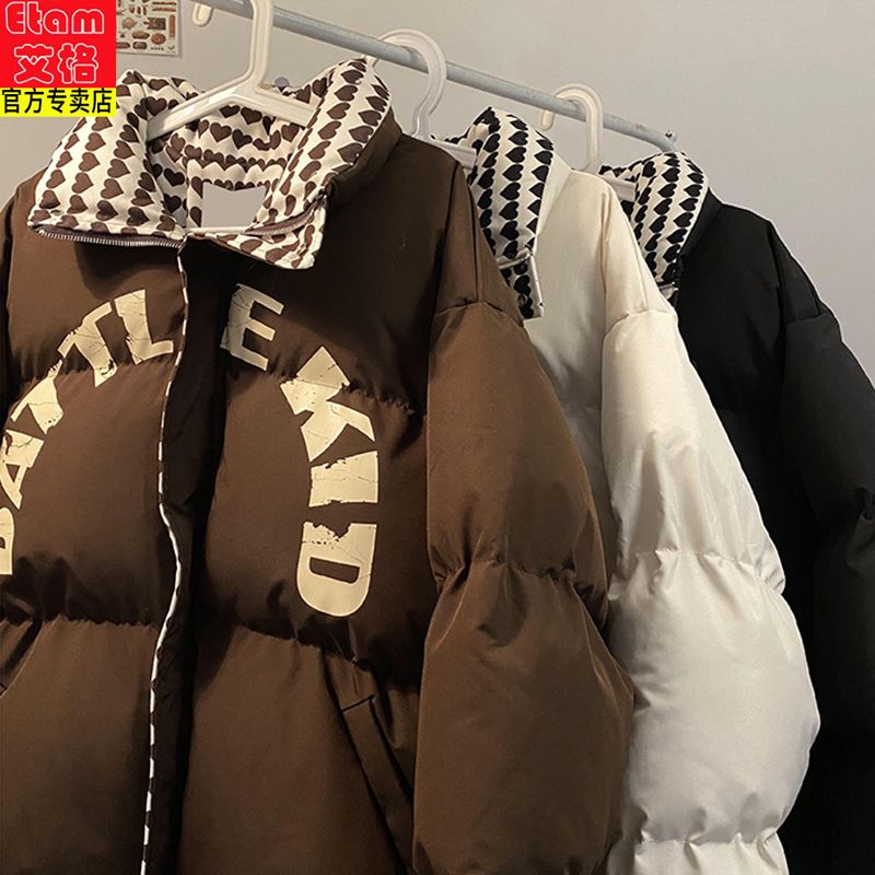 Iger down cotton coat women's winter thickened warm oversize American street design sense large size cotton coat