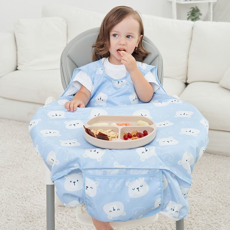 一体式餐椅罩衣防水防脏宝宝吃饭的围兜婴儿自主进食儿童辅食饭兜