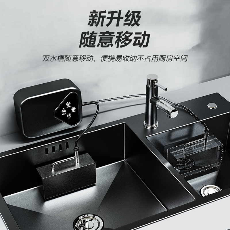 Upgraded Ultrasonic Dishwasher Free to Install Independent Fully Automatic Household Small Vegetable Washing Machine Three-in-one