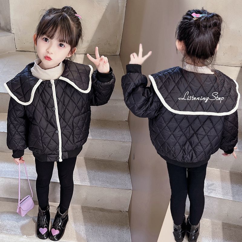 女童棉服冬裝2023新款兒童加厚棉韓版洋氣棒球服外套夾棉棉襖冬季
