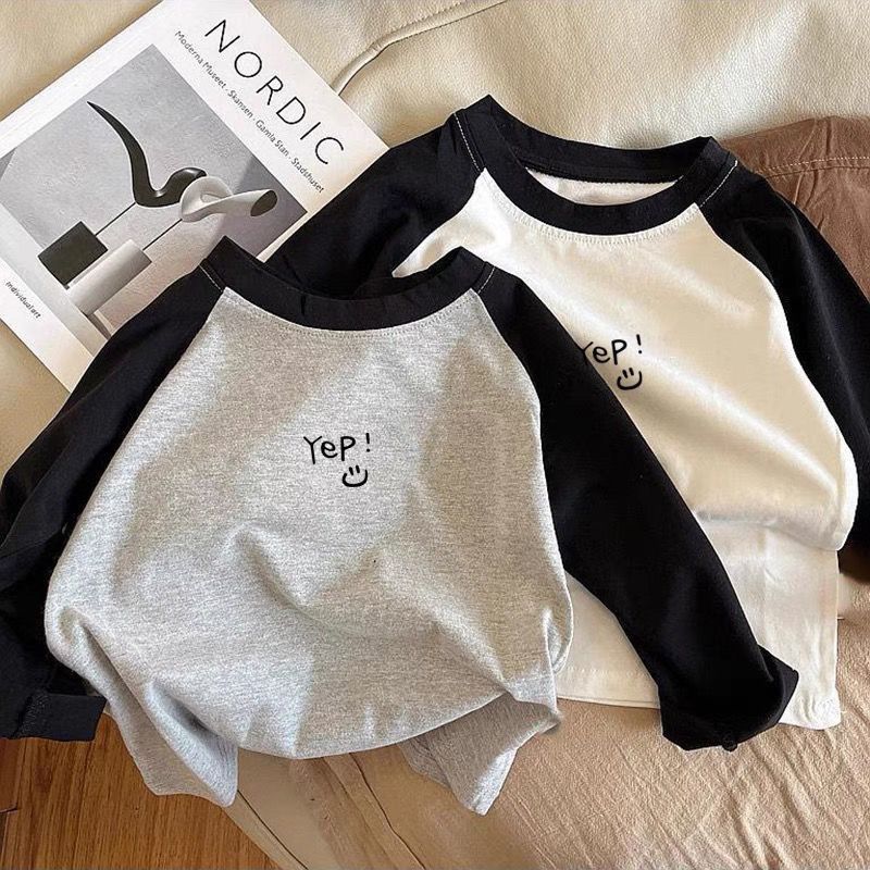 Children's long-sleeved T-shirt spring and autumn pure cotton 2022 boys' spring handsome tops Baby Korean version of the bottoming shirt