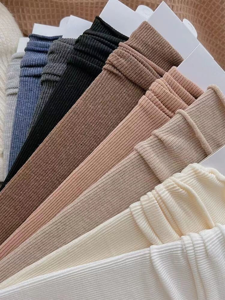 Pure cotton pile socks women's stockings spring and summer thick section ins tide Japanese solid color retro spring and autumn all-match mid-tube socks warm