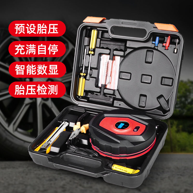 车载充气泵小轿车便携式汽车电动轮胎多功能12v打气筒加气泵车用