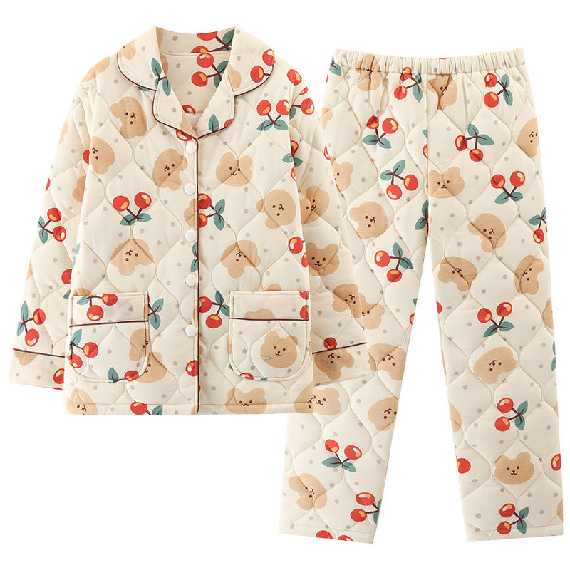 100% pure cotton thickened three-layer quilted Nanjiren 2022 latest style can be worn outside winter home suit