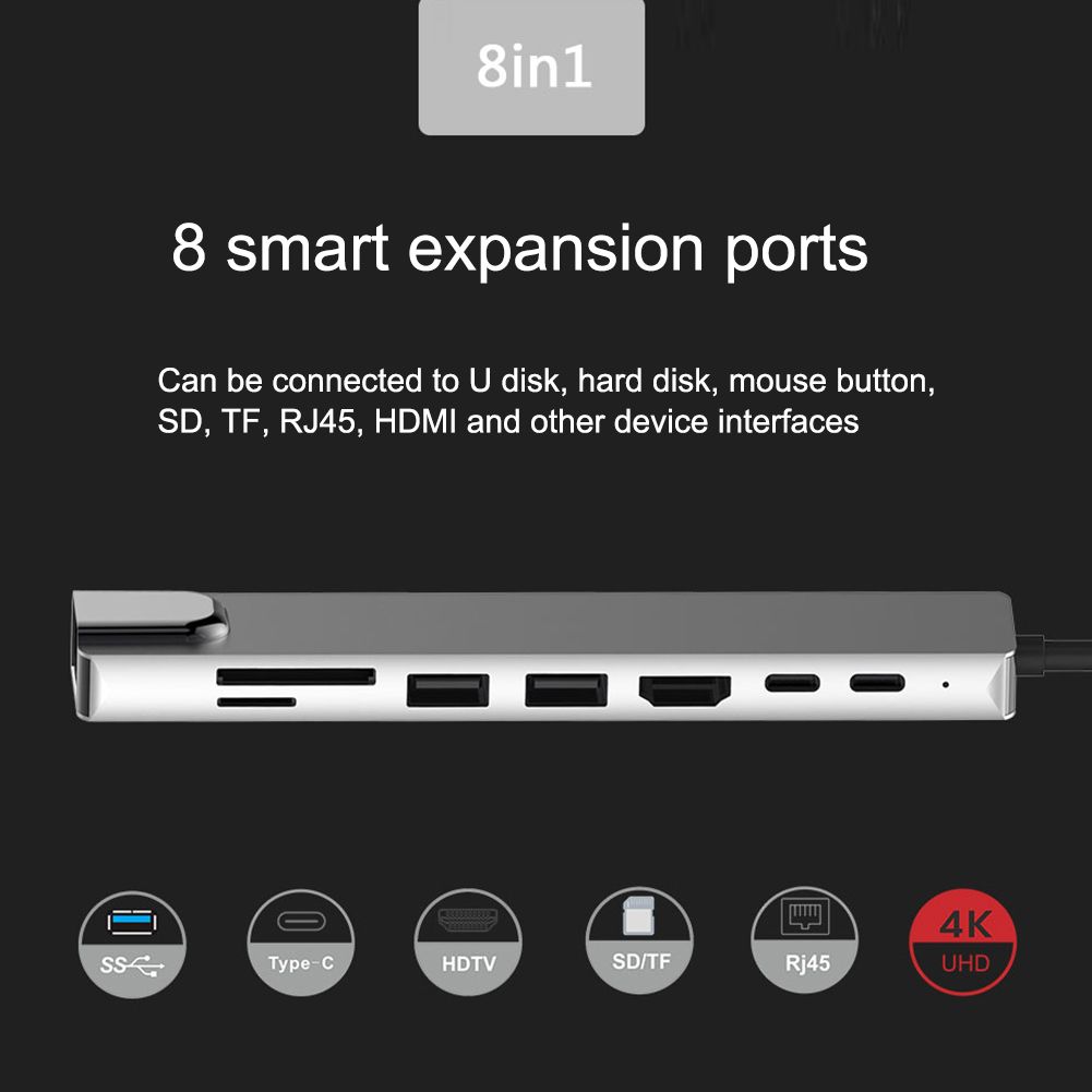 k HDMI 8ni s SD/TF kartou, vysokorychlostní 100Mbps Ethernet port, dokovací stanice typu C_voghion.com