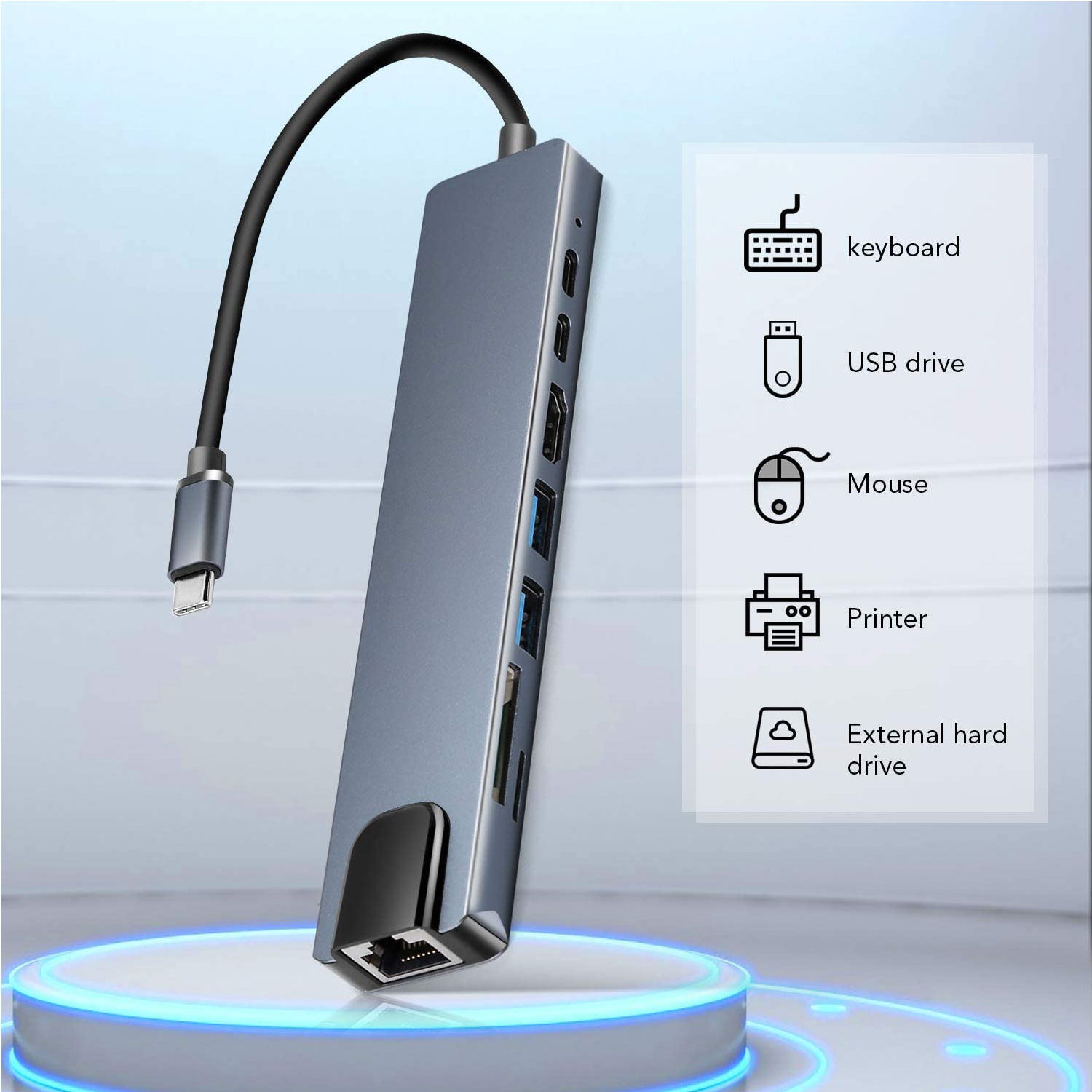 σε HDMI 8ni με κάρτα SD/TF, θύρα Ethernet υψηλής ταχύτητας 100Mbps, σταθμός σύνδεσης Type-C_voghion.com