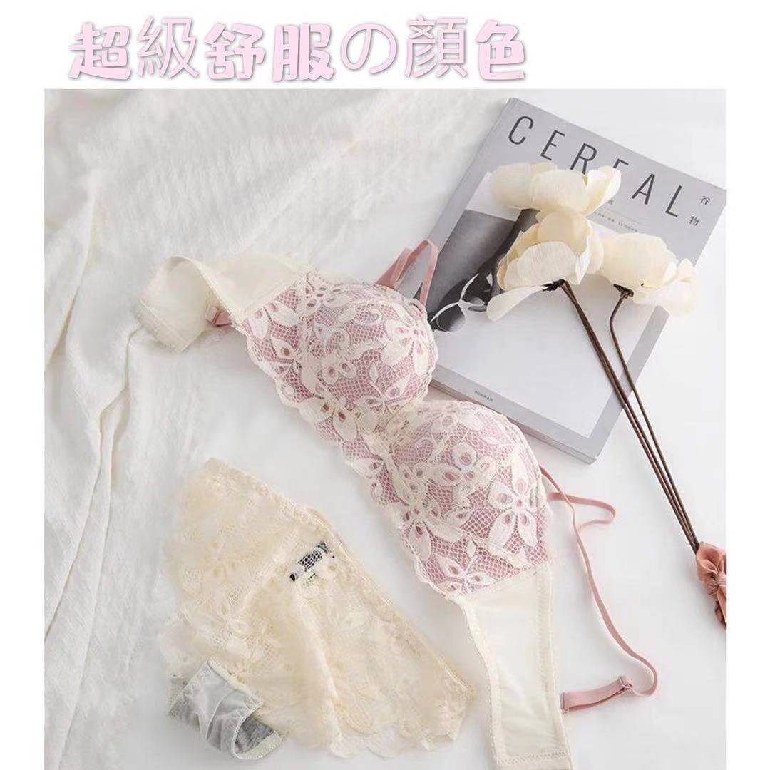 Underwear women's new steel-free small chest gathered anti-sagging girl student small chest special sexy lace bra set