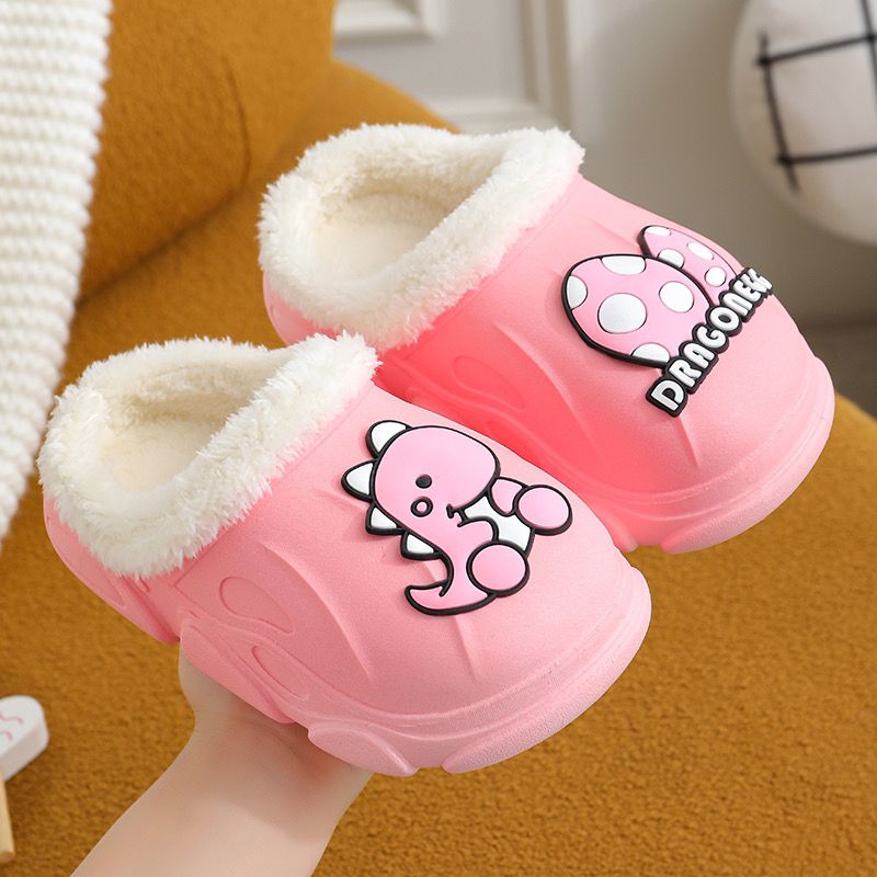 C children's cotton shoes thickened plus velvet baby winter boys and girls indoor home girls cotton shoes indoor non-slip cotton mop