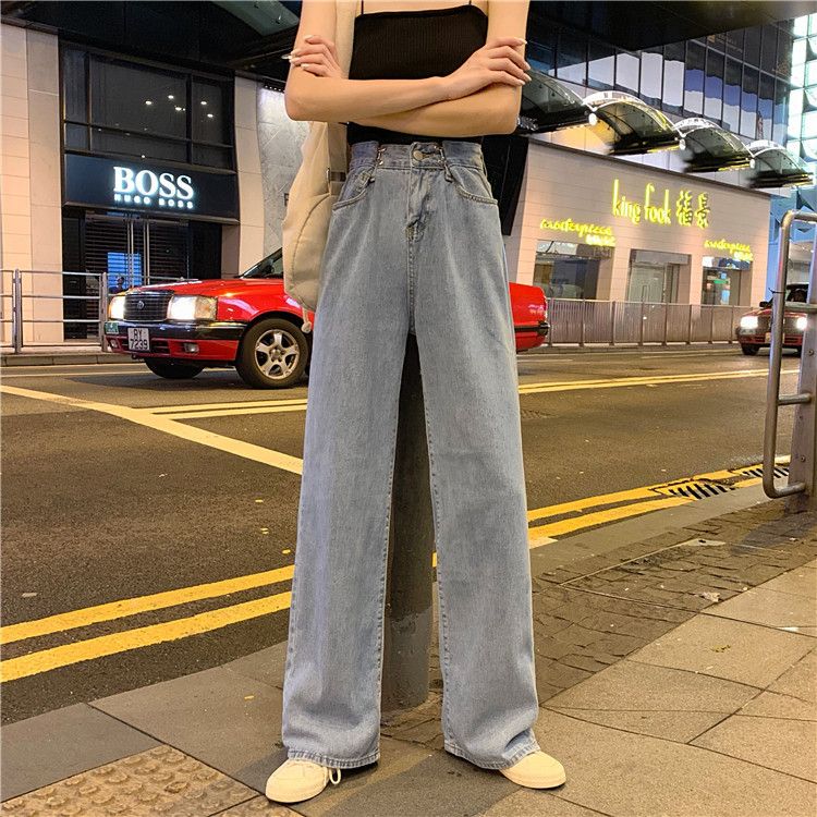Hyuna Jeans Women's Straight Leg Pants Loose 2022 New Style Pants Dad Pants High Waist Drape Floor-length Wide Leg Pants