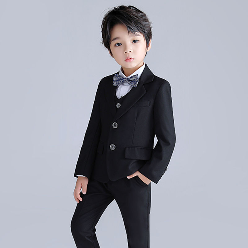 儿童西装套装三件套男童韩版春秋小西服外套钢琴演出服花童礼服男