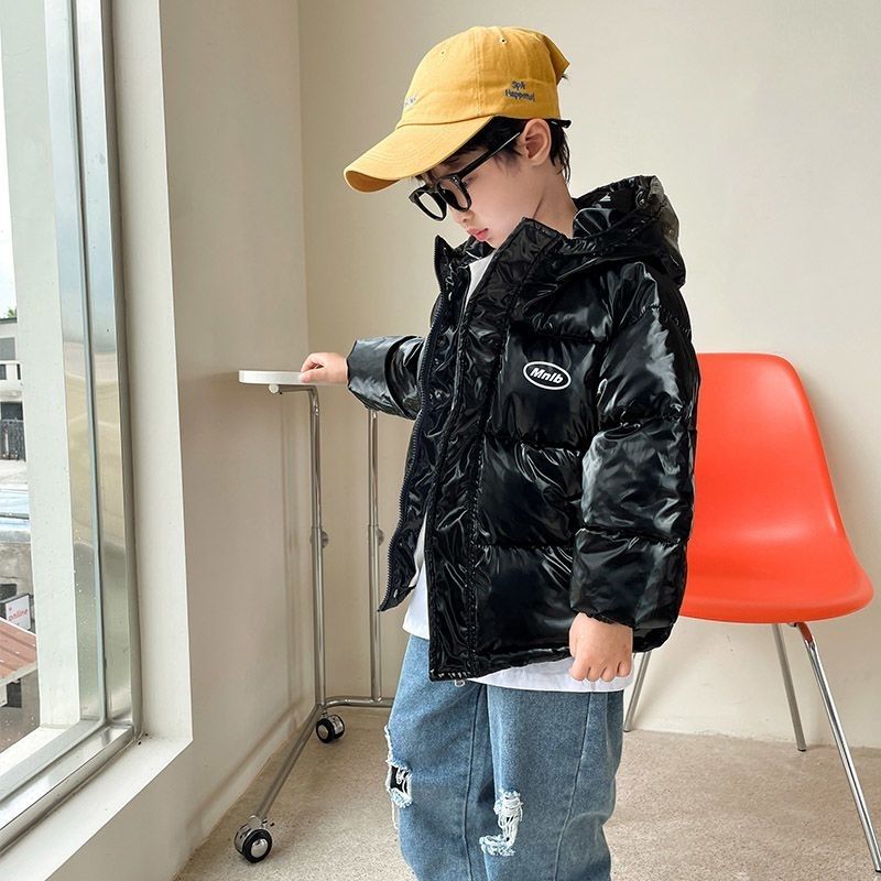 2022 New Boys and Girls Big, Middle and Small Babies Short Style Plush Thickened Coat Disposable Trendy Children's Down Padded Coat