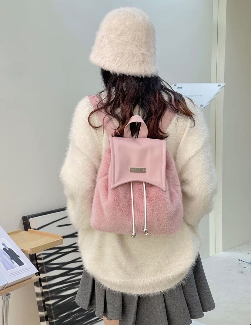 Mochila de piel de chica picante de alta gama Y2K con cordón de gran capacidad, bolso de estudiante cruzado diagonal, nicho de barco de carretera_voghion.com