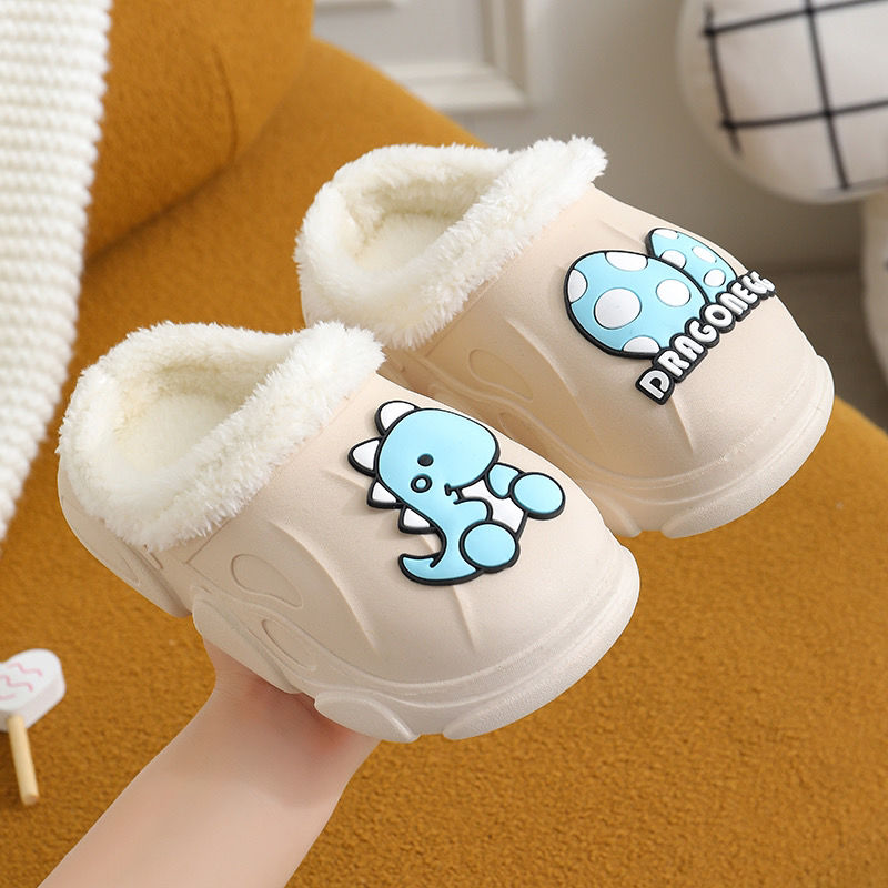 C children's cotton shoes thickened plus velvet baby winter boys and girls indoor home girls cotton shoes indoor non-slip cotton mop