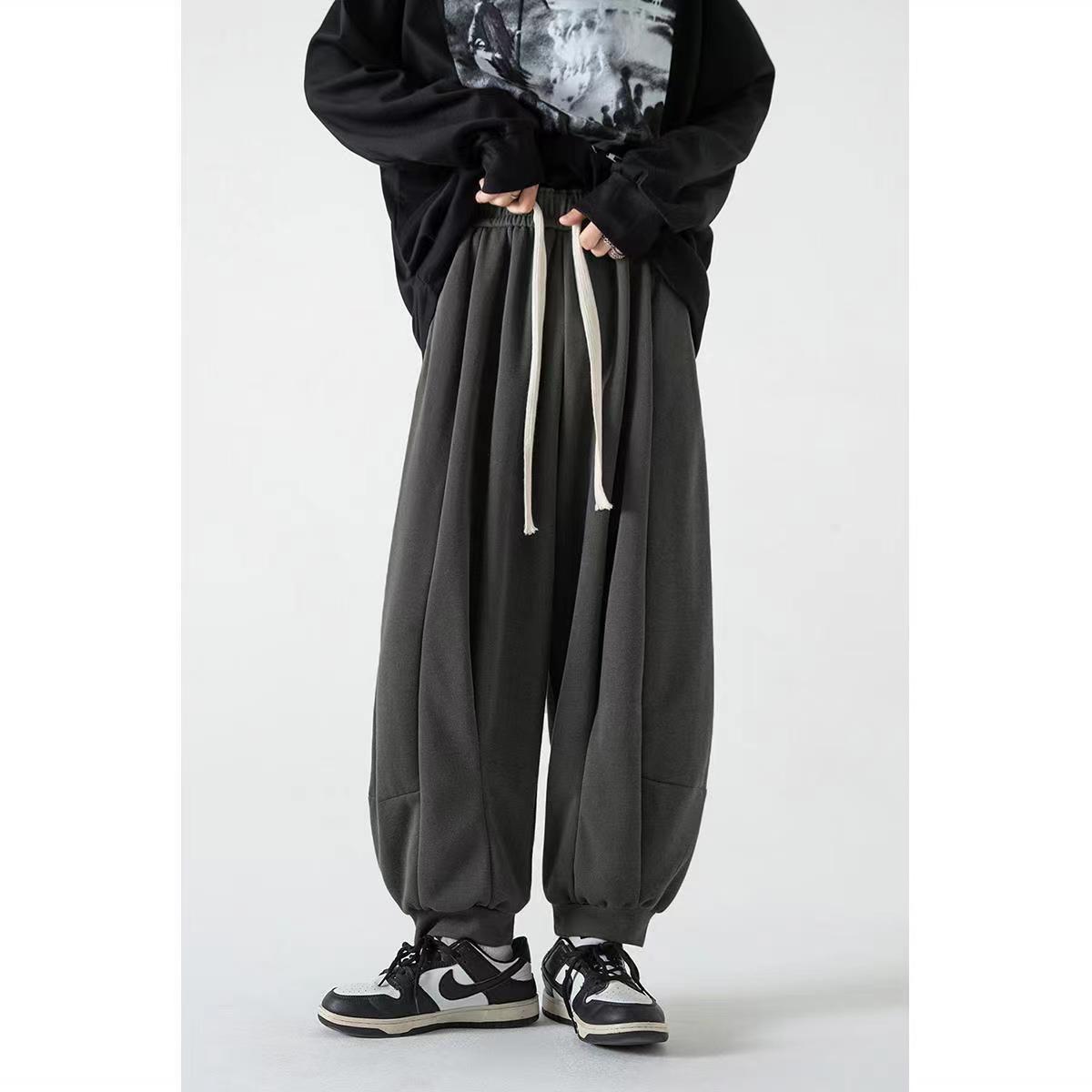 Japanese drape heavy pants men's fat plus size harem pants autumn and winter beamed bloomers loose trendy brand pants