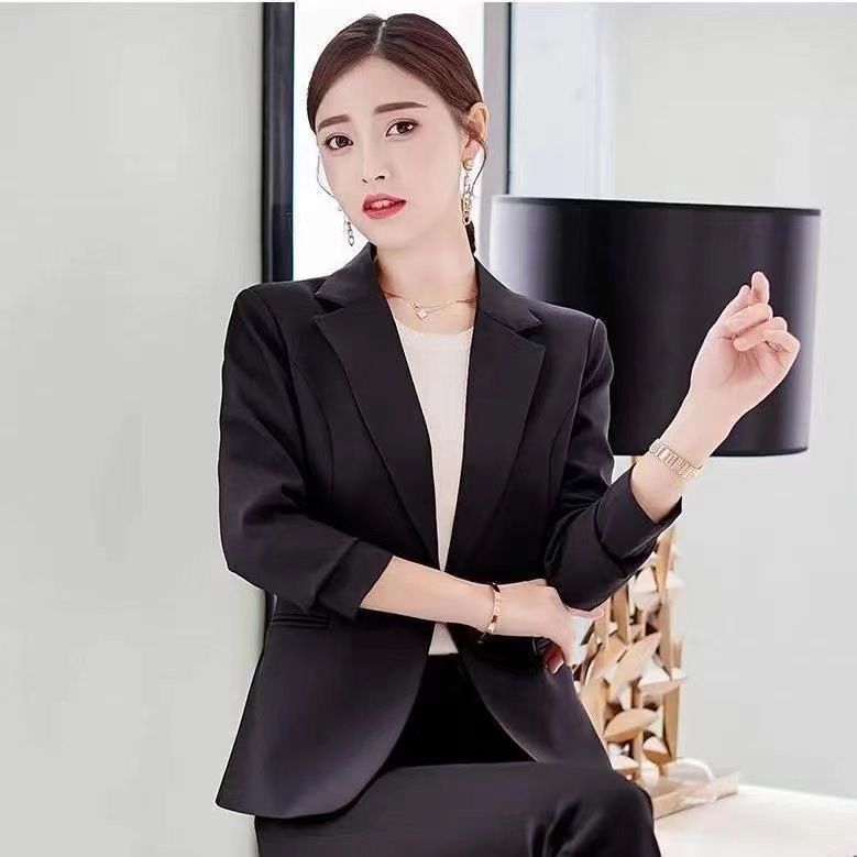 Small suit jacket temperament women's new spring and summer Korean version of thin coat short slim top casual business suit