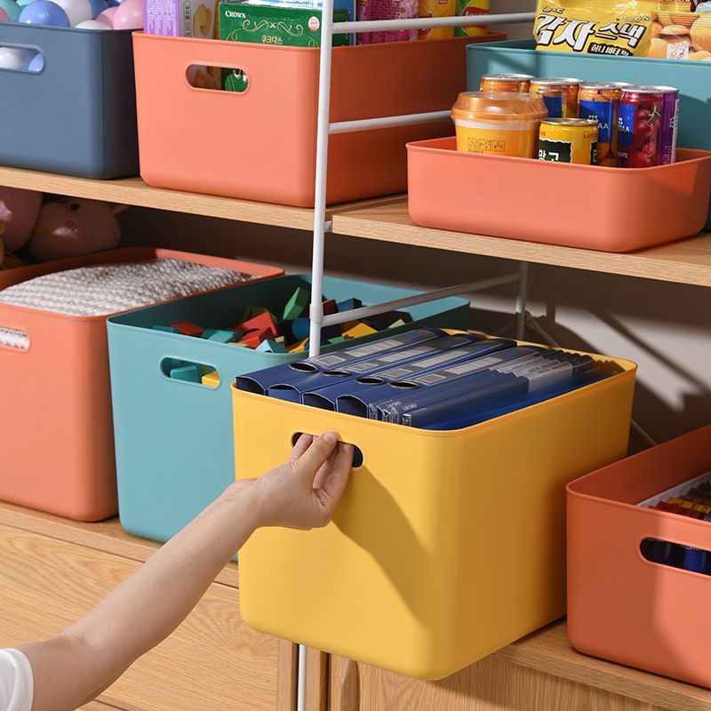 杂物收纳箱装玩具零食整理筐衣柜客厅家用储物盒桌面塑料置物箱子