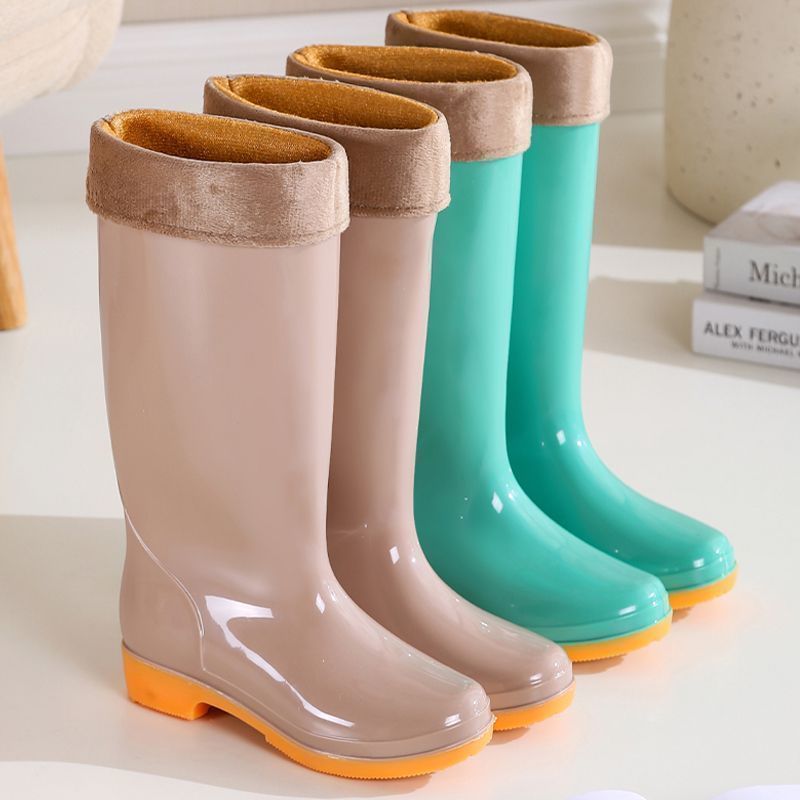 新款果冻防滑防水鞋高筒软底舒适雨鞋成人工作踩水雨靴女夏牛筋底