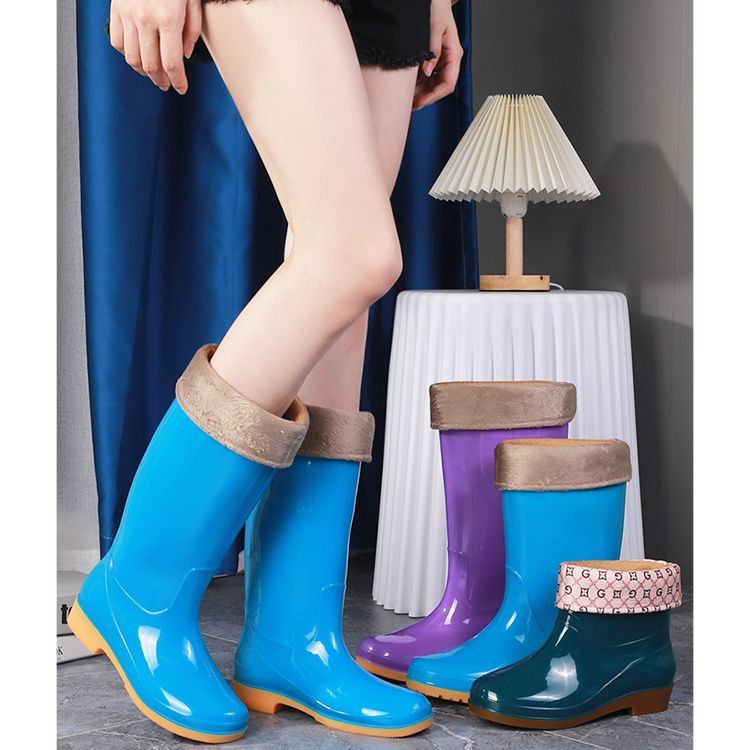 四季雨鞋女款新款水鞋高筒防水防滑鞋雨靴外穿劳保水靴加绒保暖冬