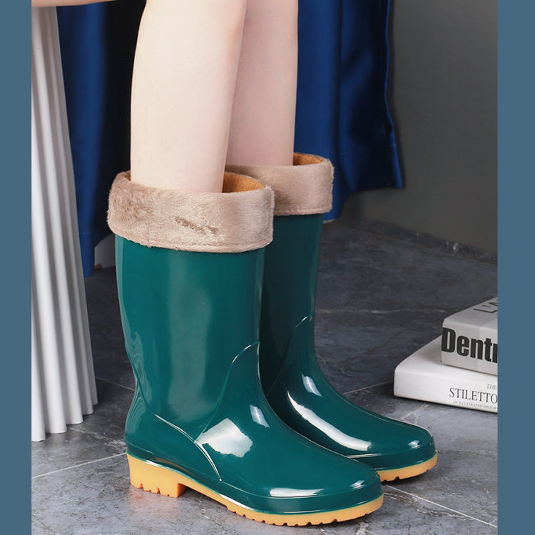 四季雨鞋女款新款水鞋高筒防水防滑鞋雨靴外穿劳保水靴加绒保暖冬