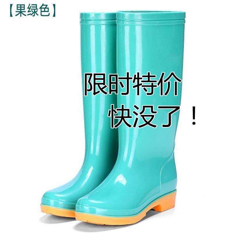 新款果冻防滑防水鞋高筒软底舒适雨鞋成人工作踩水雨靴女夏牛筋底