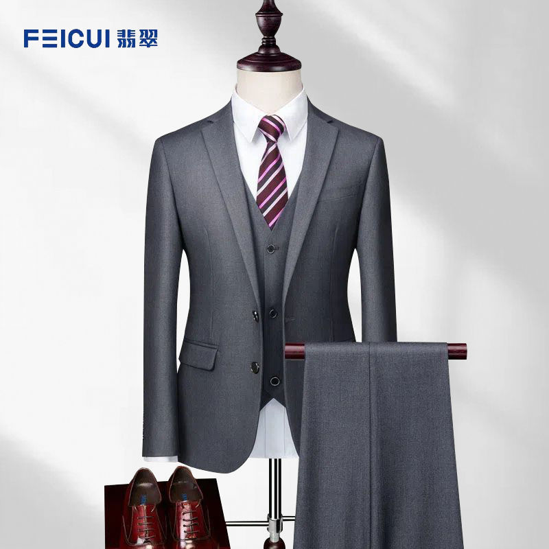 FEICUI suit suit men's Korean version of self-cultivation business professional dress work work clothes wedding groom best man clothes
