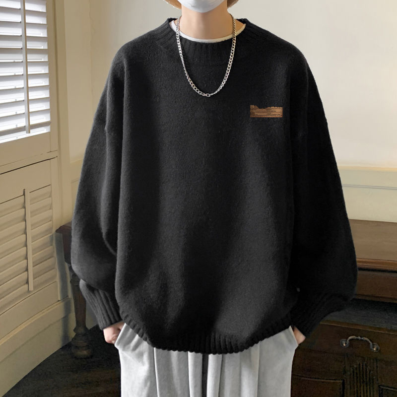 Sweater boys autumn and winter trendy brand Japanese style ins Hong Kong wind deer plush sweater 2023 loose inner wear