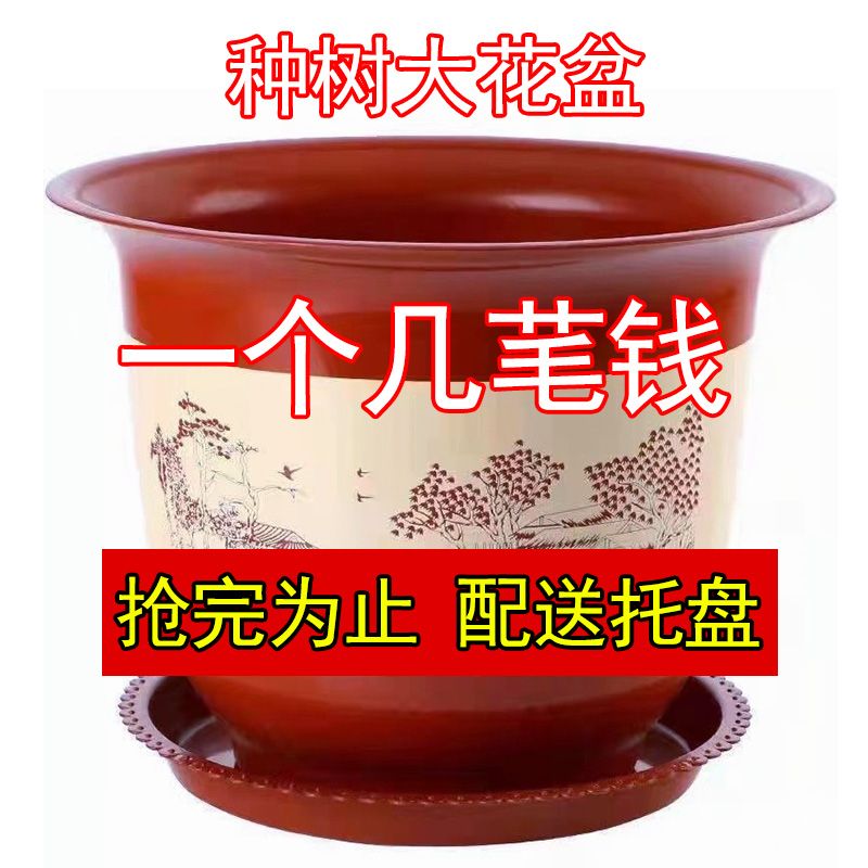 【送托盘】塑料花盆仿陶瓷加厚古典大花盆家居果树芦荟月季种植盆