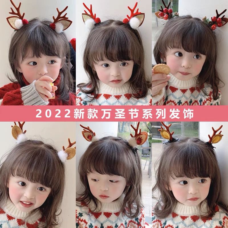 Christmas hairpin head hair clip headdress Christmas hair accessories female net red antlers hairpin funny cute jewelry